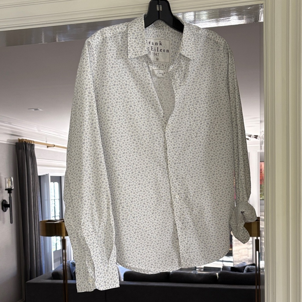 Frank & Eileen White Patterned Barry women’s Shirt